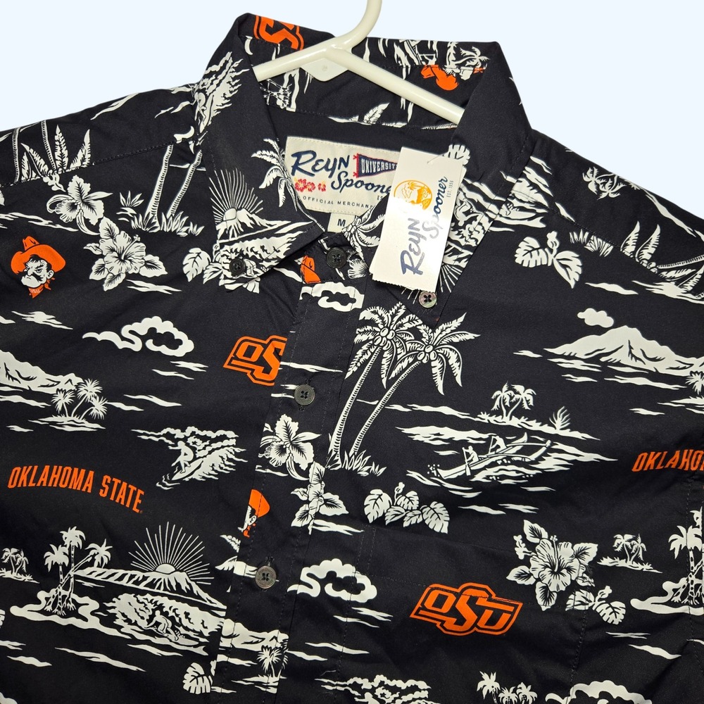 NEW Reyn Spooner Oklahoma State University OSU Cowboys Mens Medium Aloha Shirt